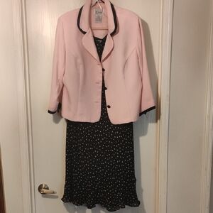 Elegant Pink and Black Polka Dot Skirt